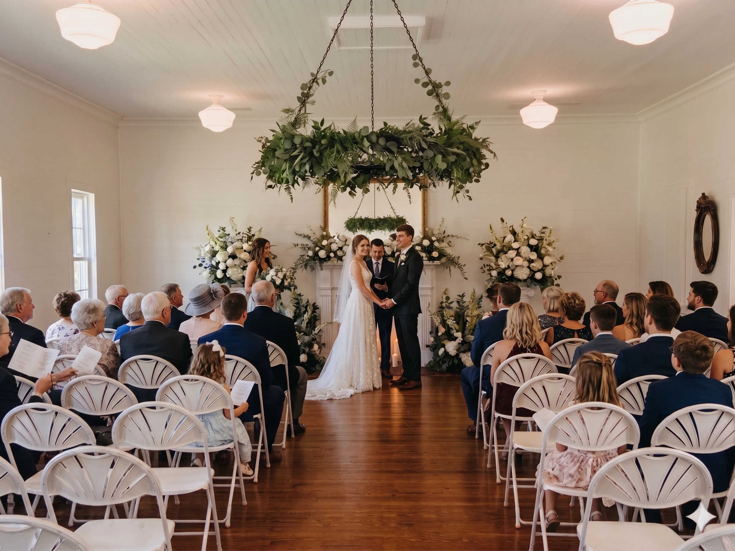 Silver Run Chapel — wedding ceremony inside the historic 1850 schoolhouse chapel